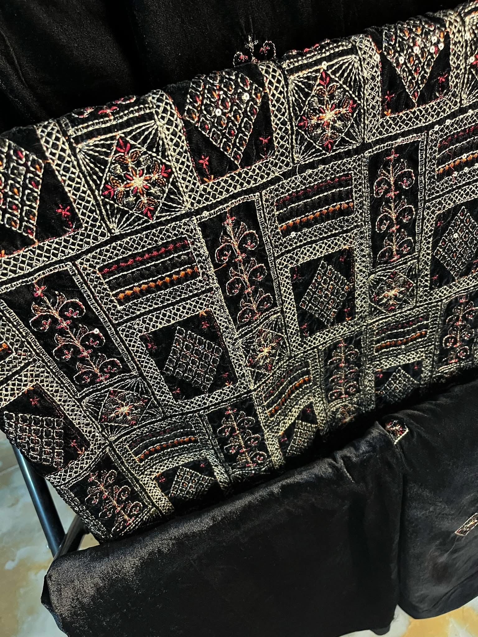 Luxury 3 piece Micro Velvet 9000 Embroidered dress