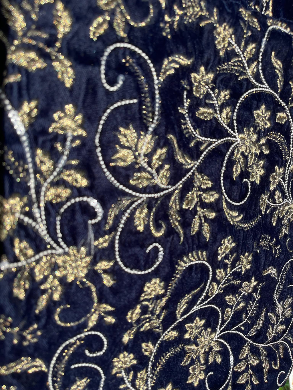 Luxury 3 piece Micro Velvet 9000 Embroidered dress