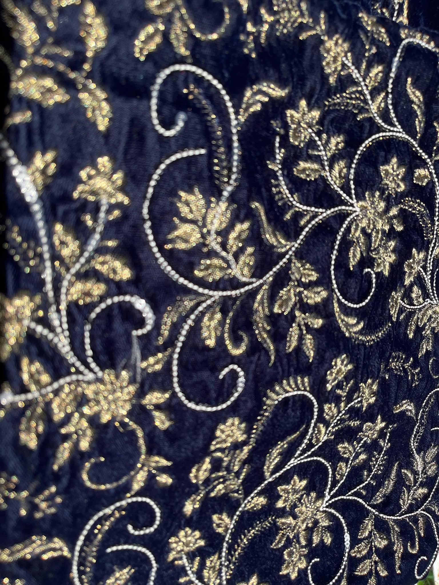 Luxury 3 piece Micro Velvet 9000 Embroidered dress