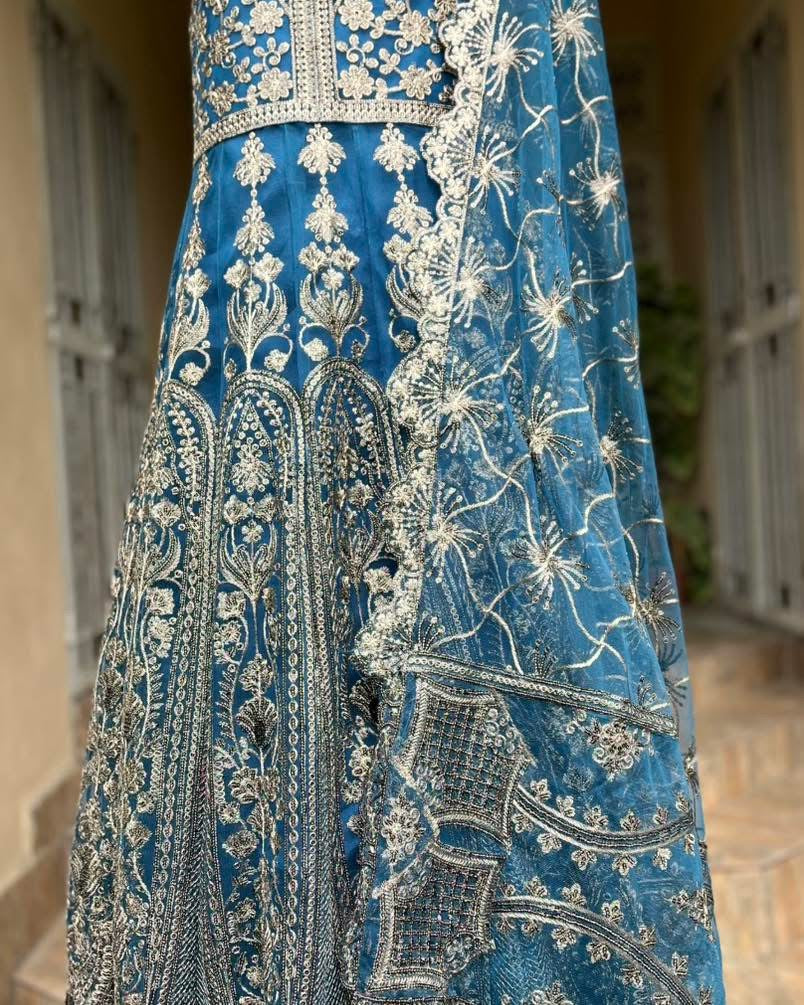 Luxury fully embroidered semi stitched Maxi