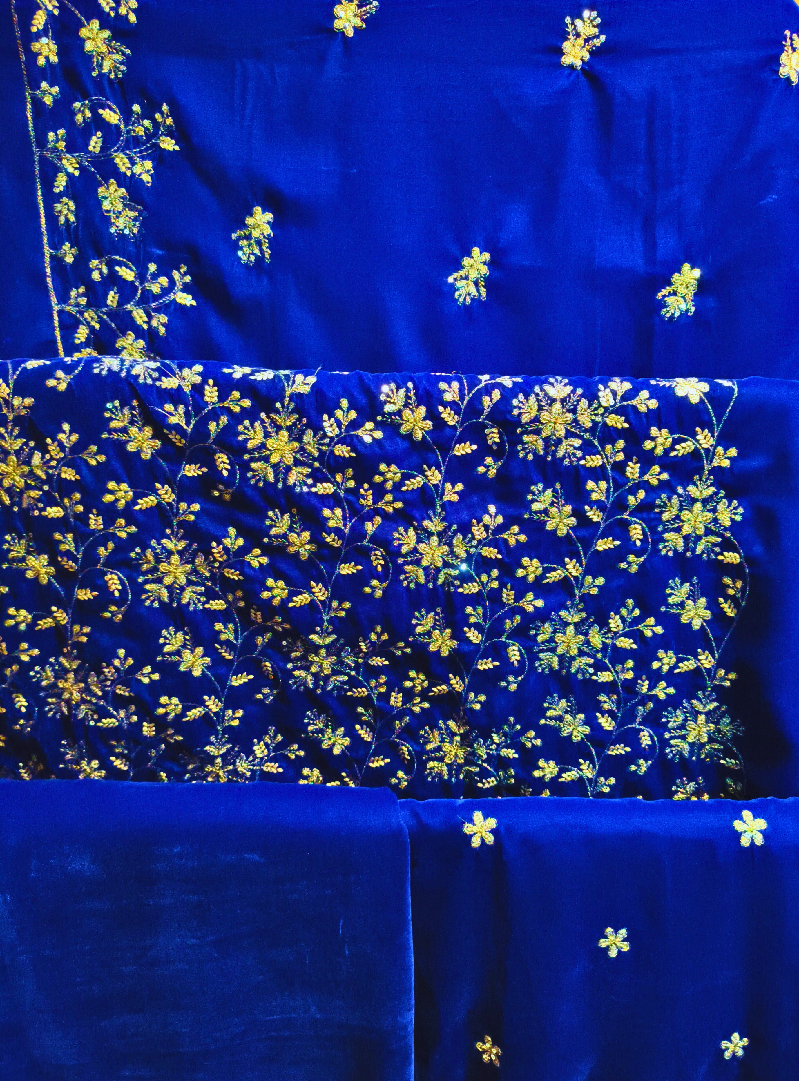 3 piece Micro Velvet 9000 Embroidered dress