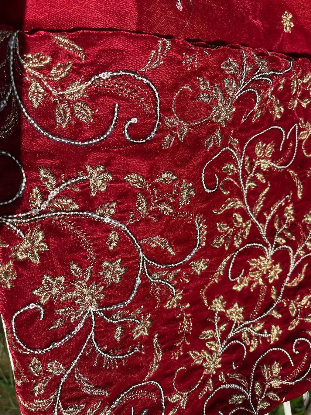 Luxury 3 piece Micro Velvet 9000 Embroidered dress