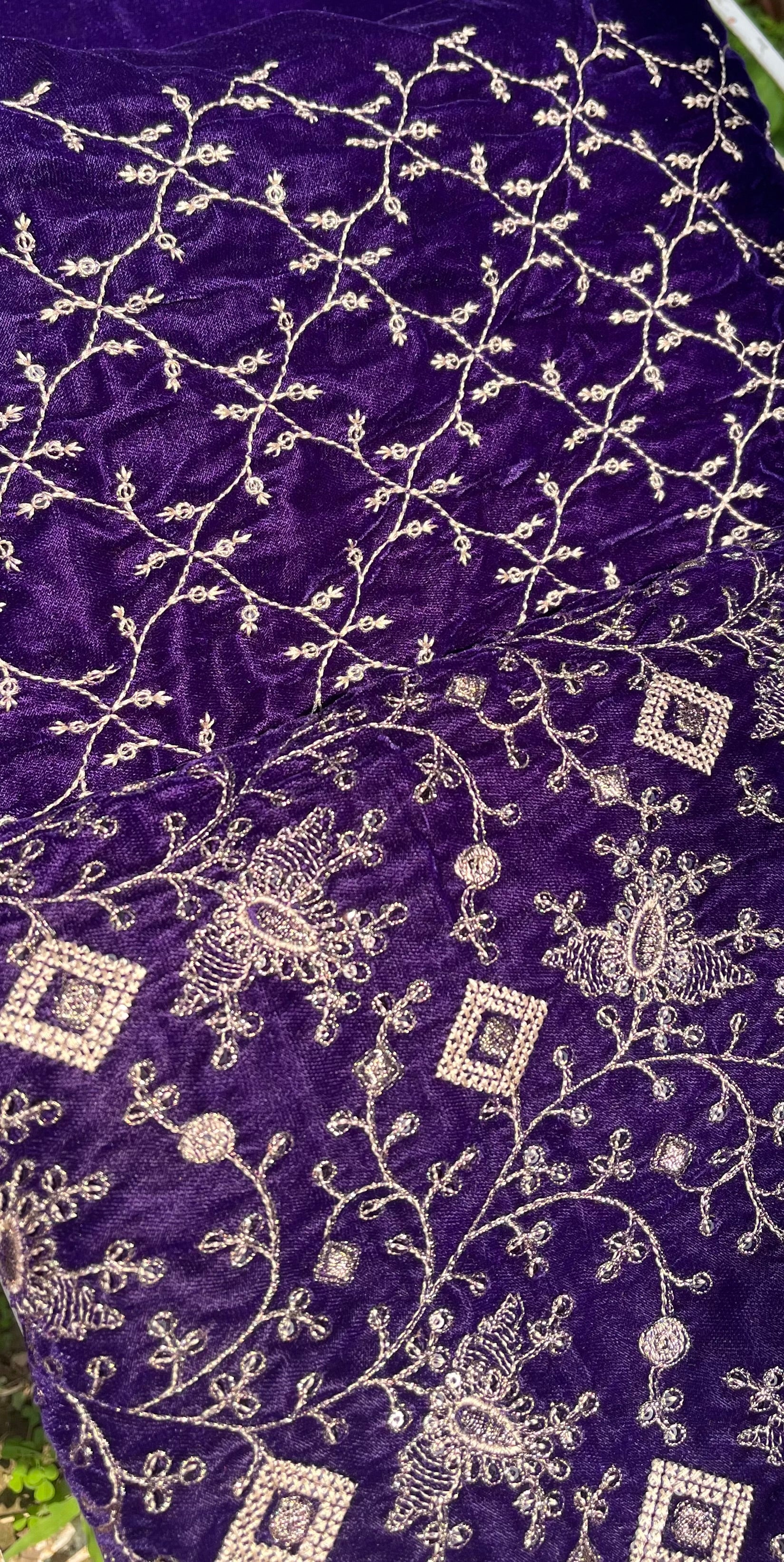 3 piece Micro Velvet 9000 Embroidered dress