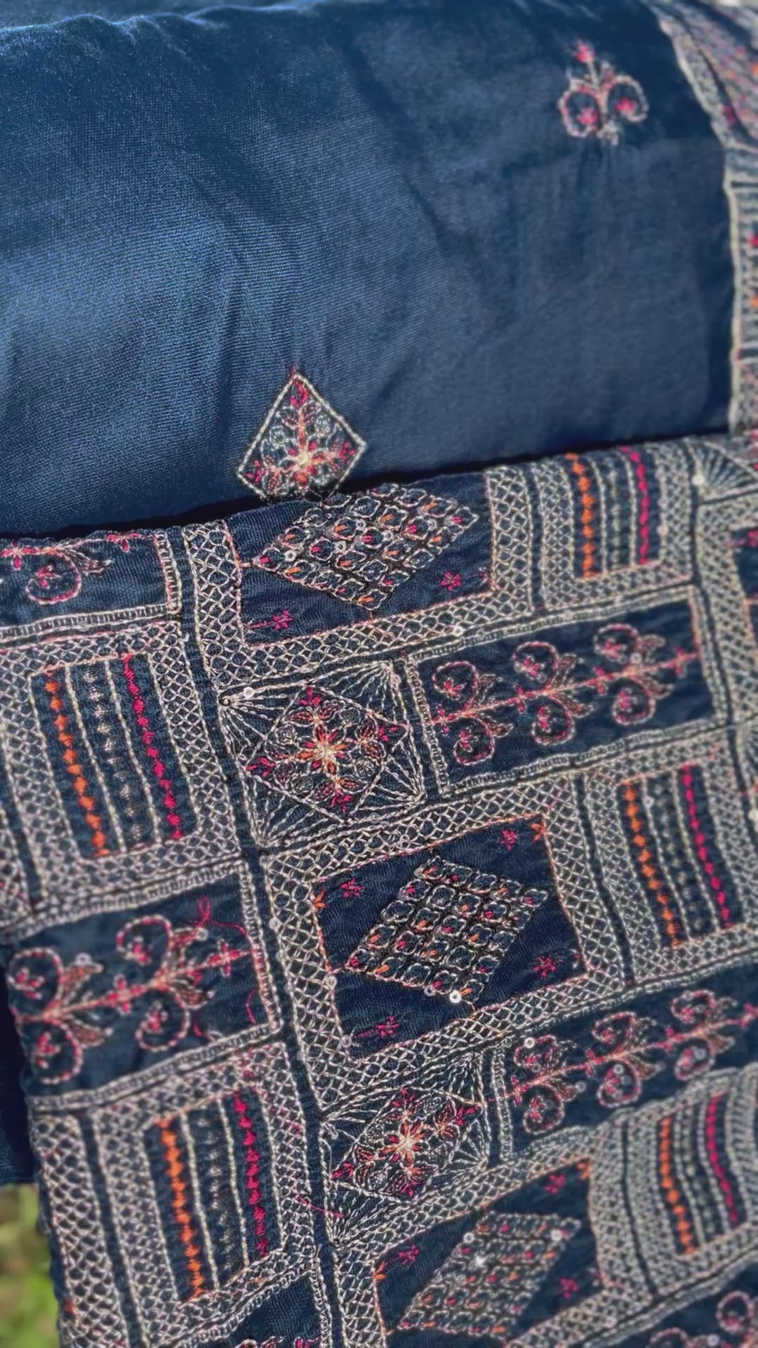 Luxury 3 pc Microvelvet 9000 Embroidered dress